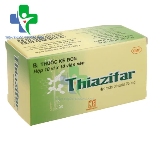 Thiazifar 25mg Pharmedic - Điều trị cao huyết áp, phù do suy tim