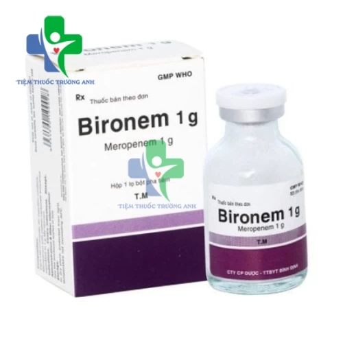 Bironem 1g Bidiphar - Điều trị nhiễm khuẩn gây ra bởi các vi khuẩn nhạy cảm