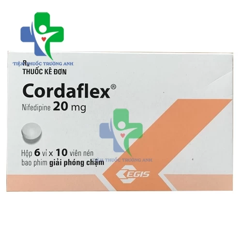 Cordaflex 20mg - Thuốc điều trị tăng huyết áp, đau thắt vùng ngực