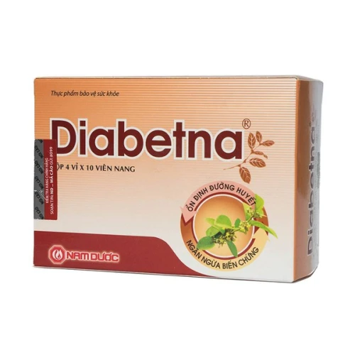 Viên uống hạ đường huyết mỡ máu Diabetna Nam Dược 40 Viên