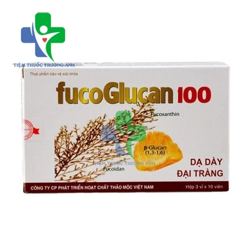 Fucoglucan 100 (3vỉ x 10viên) - Hỗ trợ điều trị viêm loét dạ dày, đại tràng hiệu quả