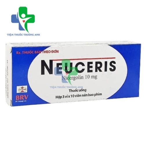 Neuceris 10mg - Thuốc điều trị rối loạn chuyển hóa mạch máu não, sa sút trí tuệ