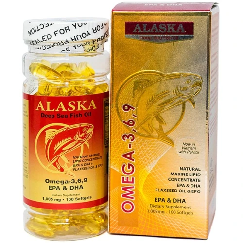 Viên Dầu Cá Omega3 Epa And Dha Alaska 1000Mg Polvita 100 Viên