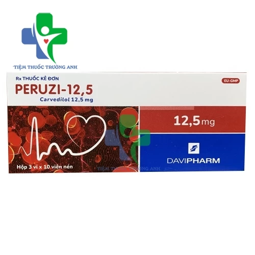 Peruzi 12,5 Davipharm - Điều trị tăng huyết áp, đau thắt ngực
