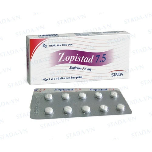 Zopistad 7.5 - Zopiclon 7,5mg, Hộp 1 vỉ X 10 viên
