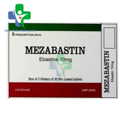 Mezabastin 10mg Hataphar - Ðiều trị viêm mũi dị ứng, mề đay