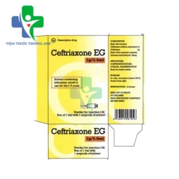 Ceftriaxone EG 1g/3,5ml Pymepharco - Thuốc điều trị nhiễm khuẩn