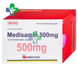 Thuốc cầm máu Medisamin 500mg (Hộp 10 vỉ x 10 viên)
