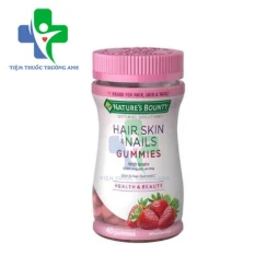 Nature's Bounty Hair, Skin & Nails Gummies 60 viên (vị dâu) - Viên uống chăm sóc da, móng và tóc