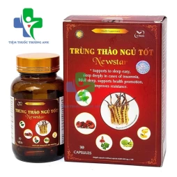 Viên uống hỗ trợ dễ ngủ Trùng Thảo ngủ tốt Newstar 30 Viên